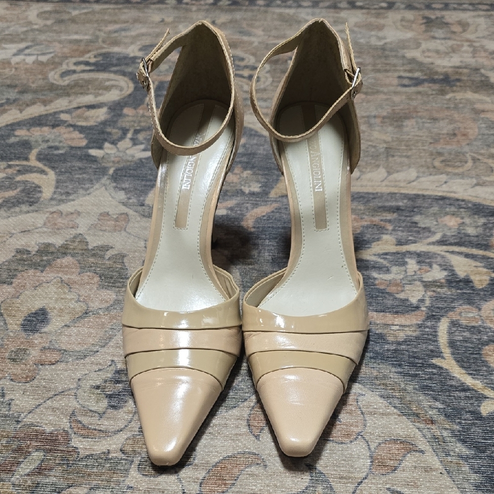Enzo Angiolini Nude Ankle Strap Heels